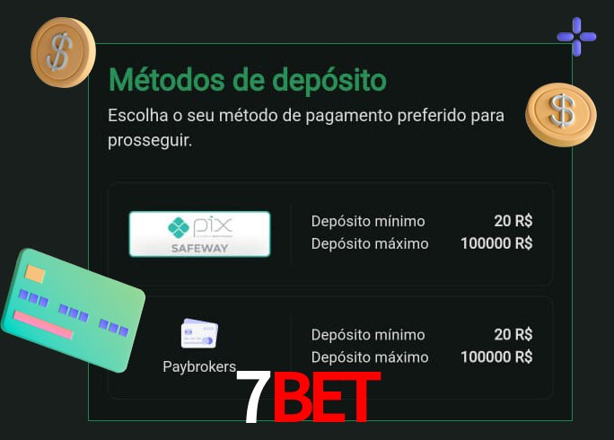 O cassino 7bet oferece uma grande variedade de métodos de pagamento
